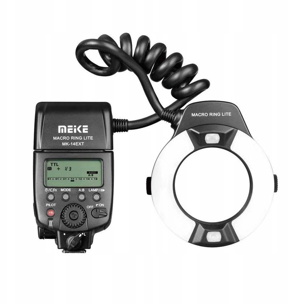 Meike MK-14EXT makro žiedinė blykstė Nikon