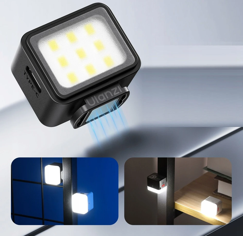 Apšvietimo Įranga - Ulanzi DG01 Cube Mini Light LED, 3 Ryškumo Lygiai, Balta