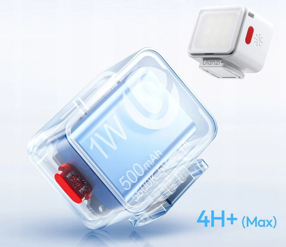 Apšvietimo Įranga - Ulanzi DG01 Cube Mini Light LED, 3 Ryškumo Lygiai, Balta