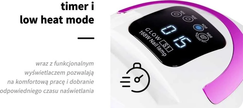 Activeshop Nagų lempa UV LED Glow S1 168W Baltas Rose