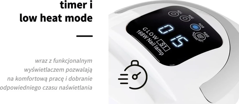 Activeshop Nagų lempa UV LED Glow S1 168W Baltas Sidabrinis