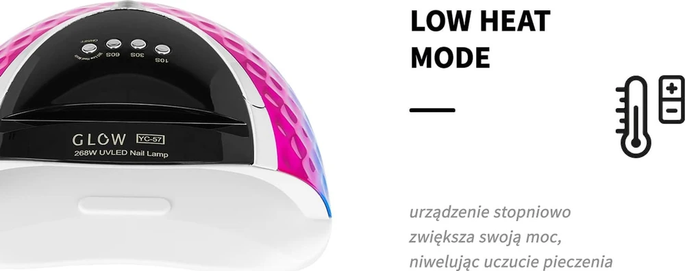 Activeshop Nagų lempa UV LED Glow YC57 268W Rožinė Mėlyna