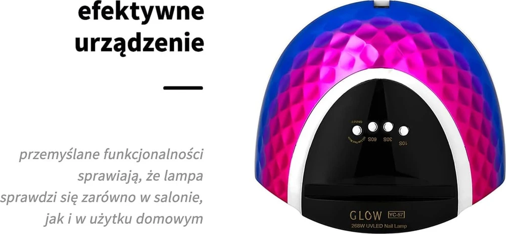 Activeshop Nagų lempa UV LED Glow YC57 268W Rožinė Mėlyna