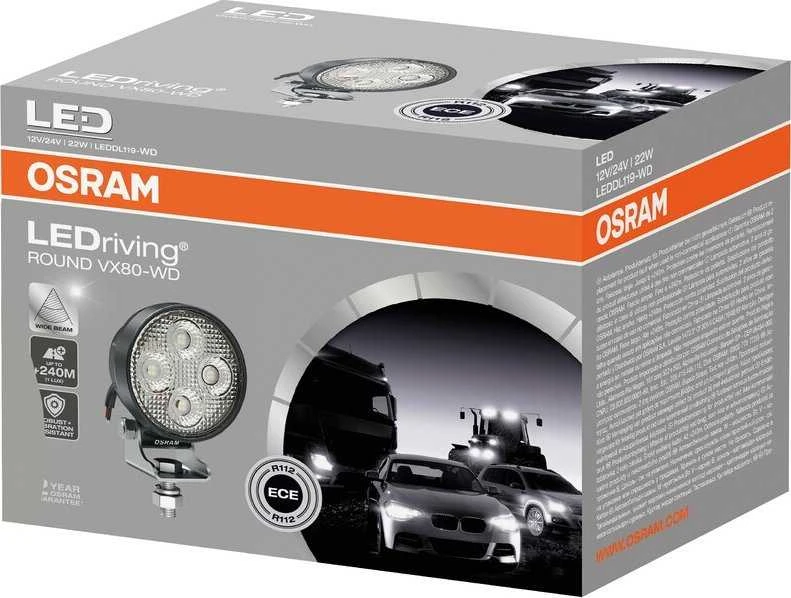 Osram LEDriving® ECE apvali VX80-WD lemputė, 12/24V 22W 240Mm 1150lm (Ref.12,5)