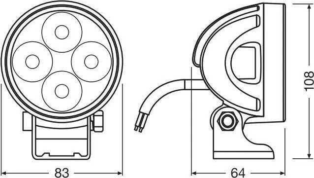 Osram LEDriving® ECE apvali VX80-WD lemputė, 12/24V 22W 240Mm 1150lm (Ref.12,5)