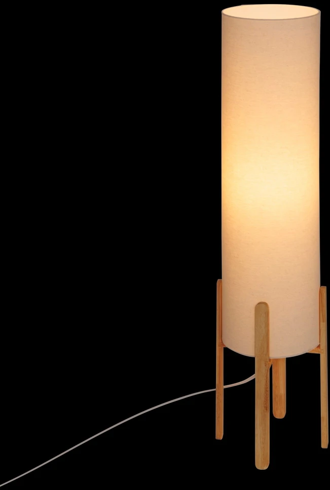 Atmosphera Lamp Toršeras su tekstiliniu gaubtu RAFA, medinės kojelės, Ø 24 x 107 cm