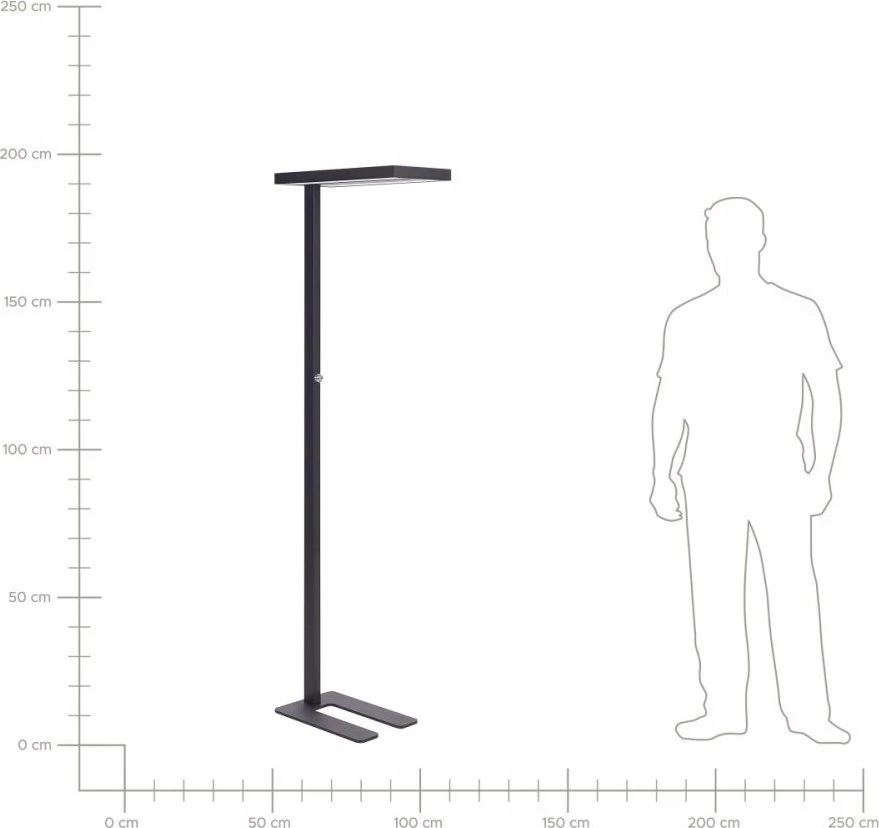 Beliani LED toršeras TAURUS su reguliatoriumi, metalinis, juodas