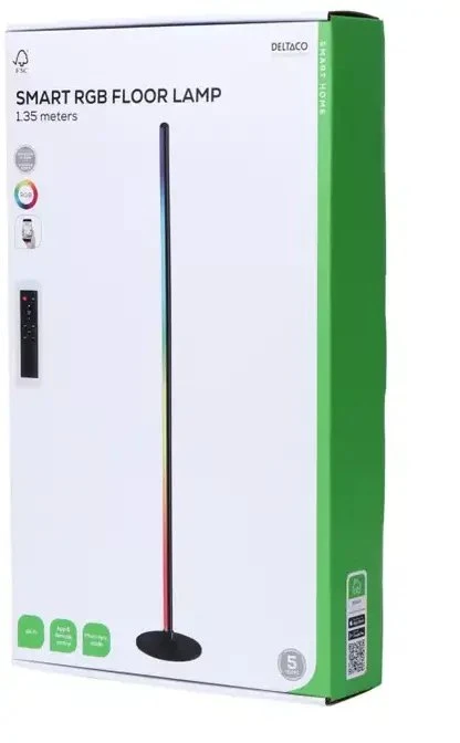 RGBIC pastatoma lempa DELTACO SMART HOME, 1.35m aukščio, valdoma nuotoliniu būdu ir programėle / SH-FL01 / 1903459