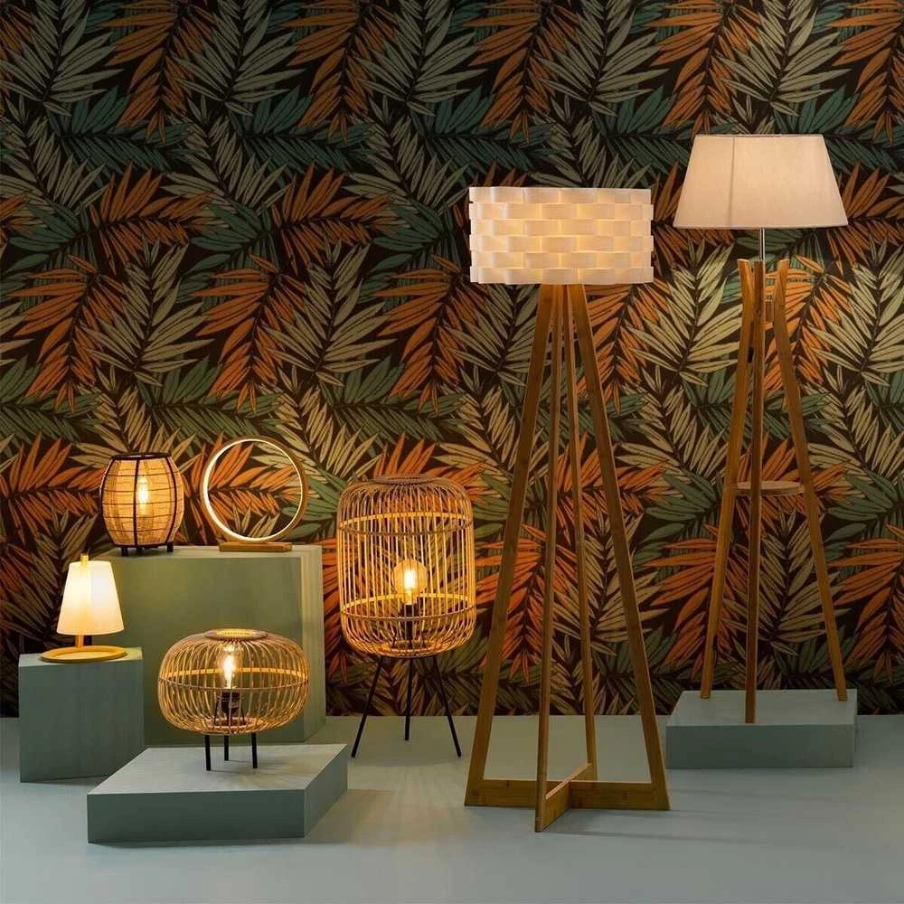 Atmosphera Lamp Stalinis šviestuvas su bambuko stovu, unikalus gaminys tinkantis bet kokiam interjerui