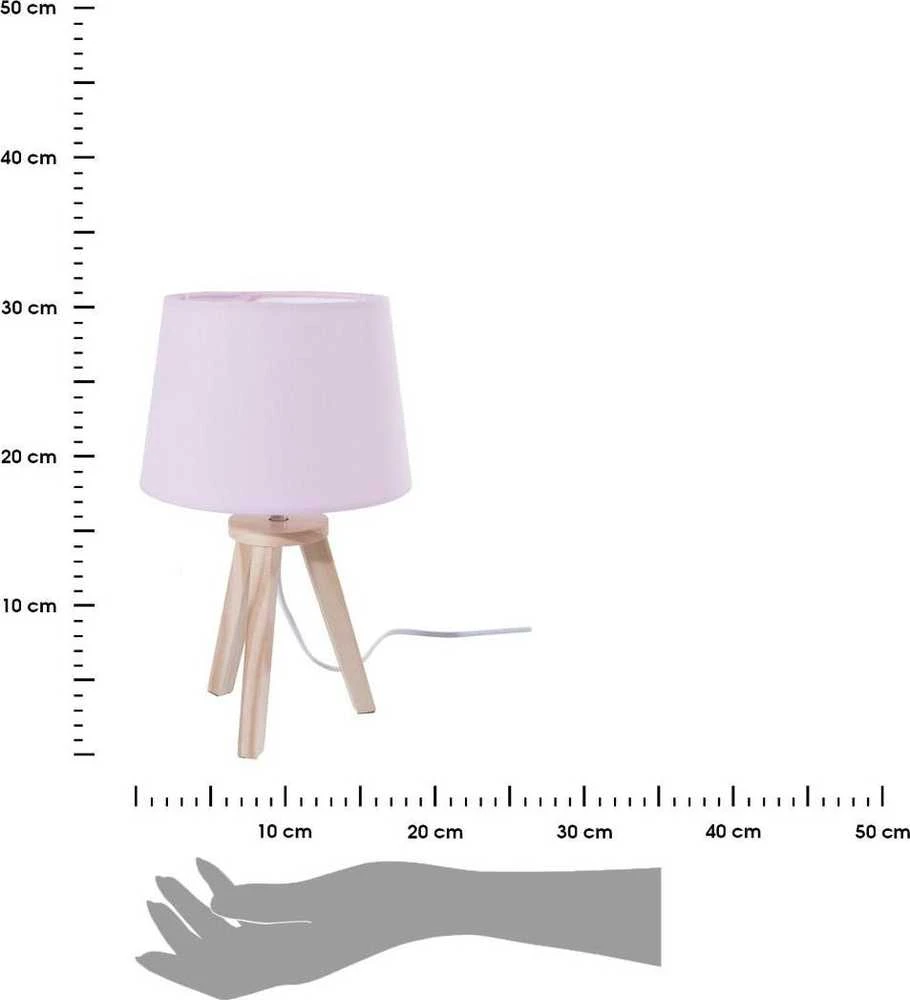Atmosphera Lamp Naktinis šviestuvas vaikų kambariui arba miegamajam 31 cm rožinės spalvos medžio ir audinio