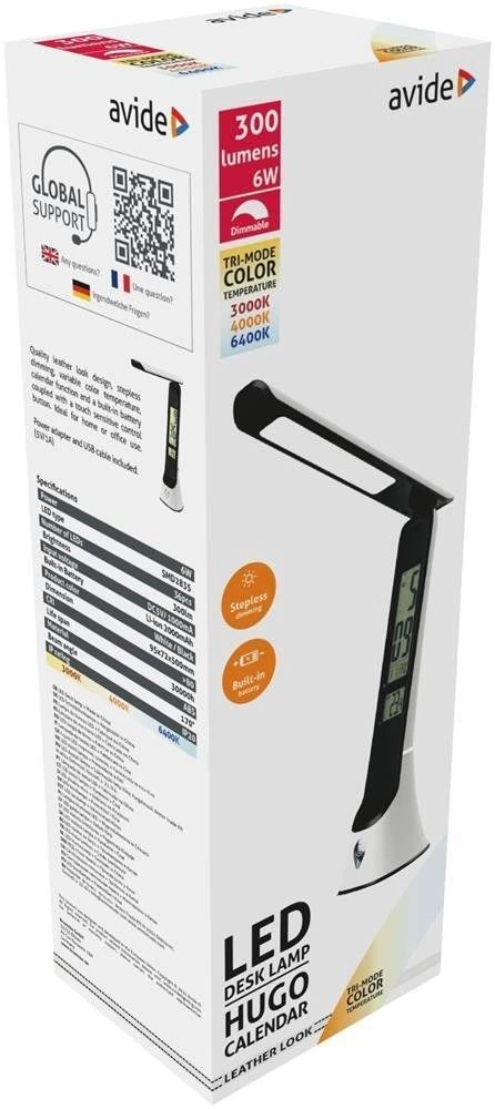 Carruzzo Avide LED stalinis šviestuvas Hugo 6W baltas/juodas