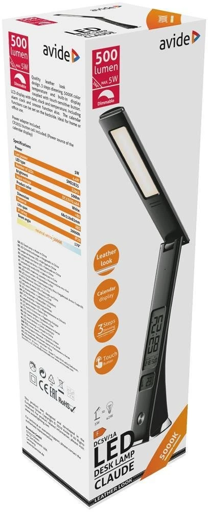 Carruzzo Avide ABLDL-BLC-5W-BL stalinė lempa LED F Juoda