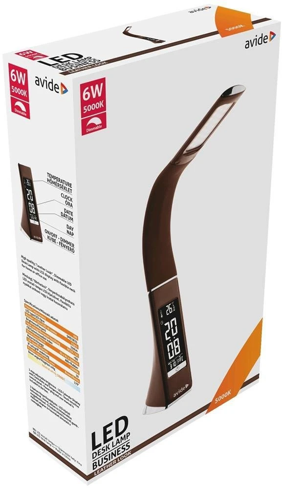 Avide LED stalinis šviestuvas Business 6W LCD odos imitacija rudas