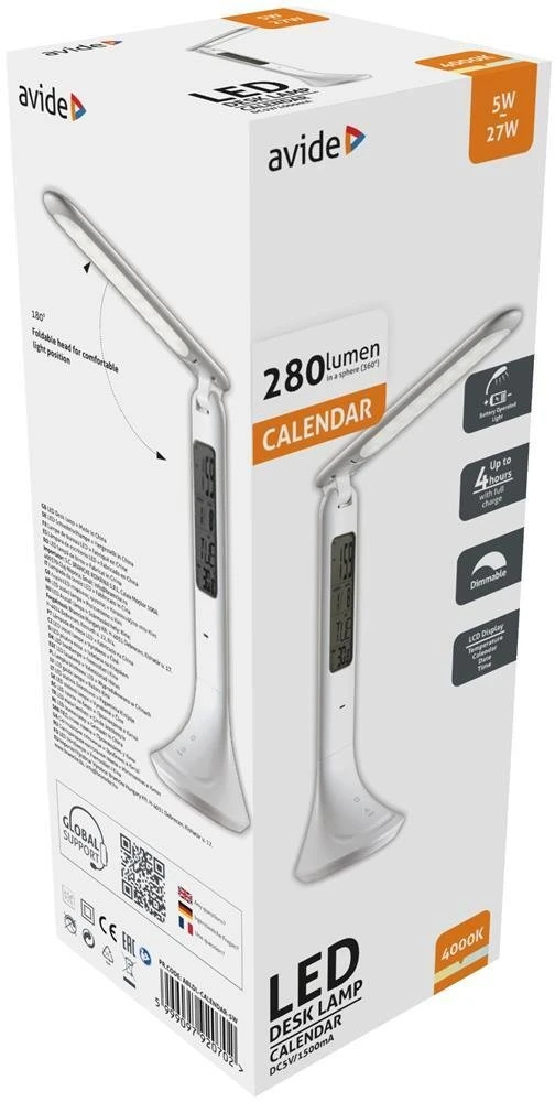 LED įkraunamas stalinis šviestuvas AVIDE Calendar 5W baltas