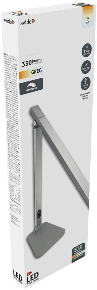 Carruzzo Avide ABLDL-F-DC-8W stalinė lempa LED G Pilka