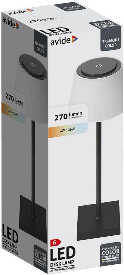 Avide ABLDL-USB-B-4W lampa stołowa LED G Juodas, Baltas