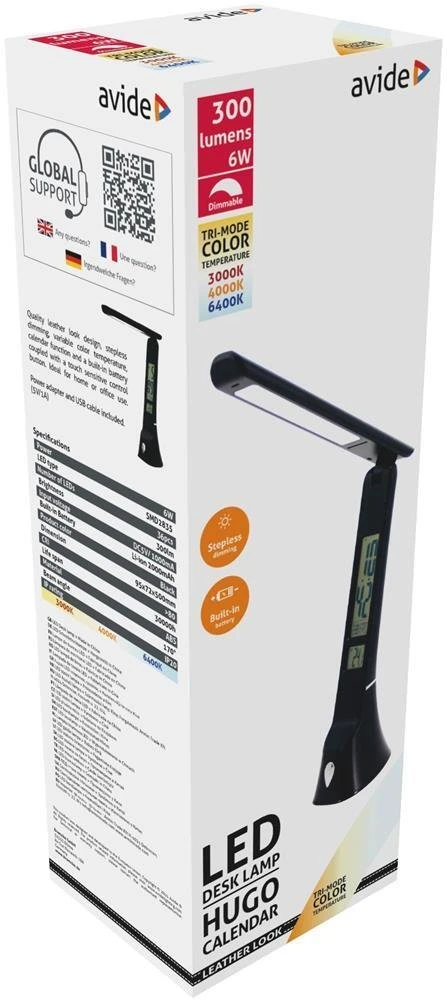 Avide LED stalinis šviestuvas Hugo 6W juodas