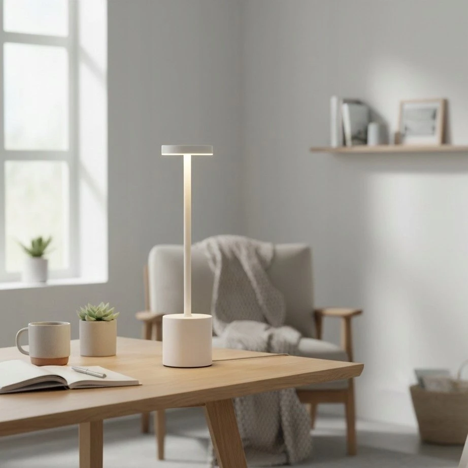 Home Styling Collection Lamp LED stalinė lempa su įkraunama baterija, metalinė, 34 cm