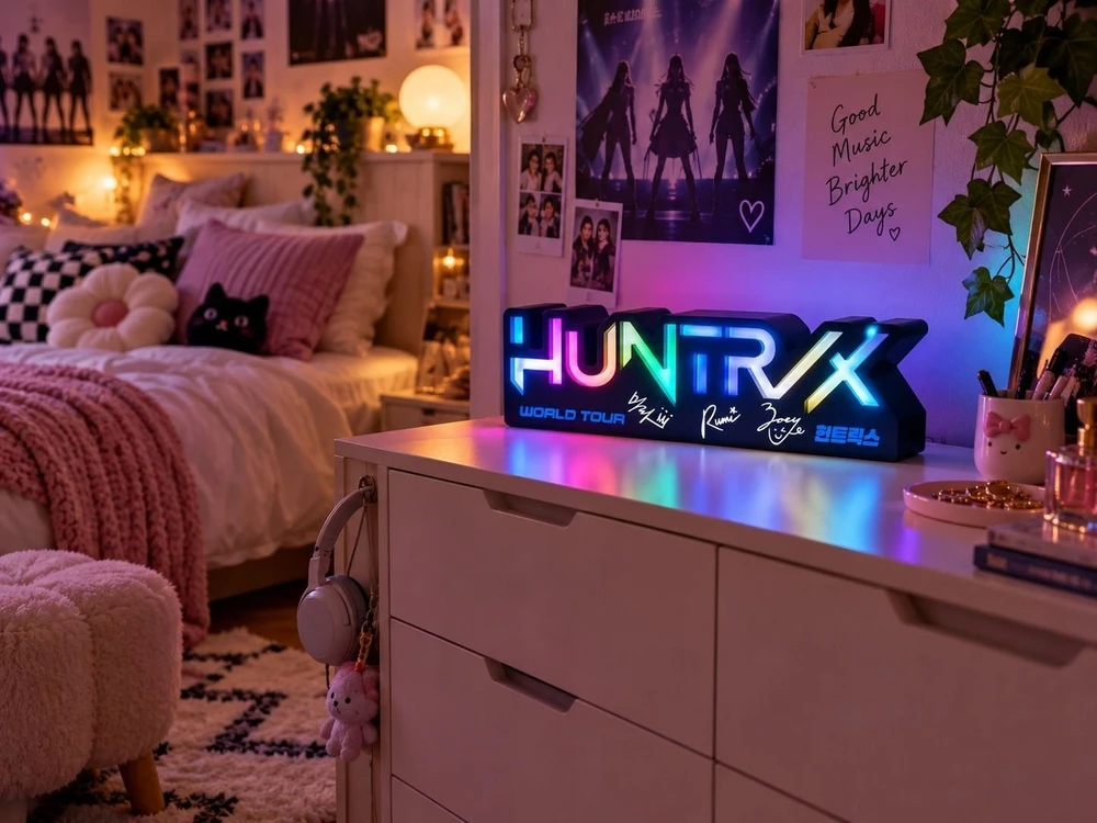 Stalinė lempa KIDS LED lempa Kpop Demon Hunters K-pop demonų medžiotojos RGB + pultelis / Kd722205 (SB12376)