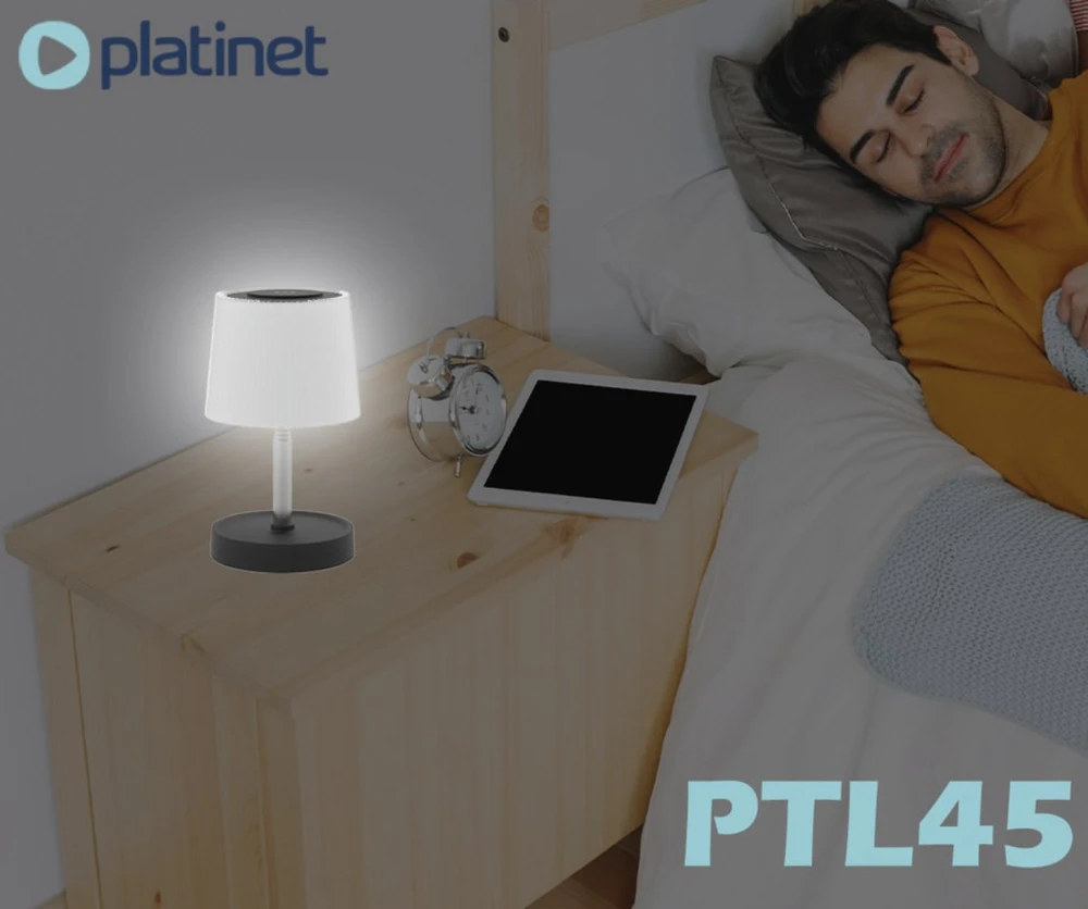 Stalinė lempa Platinet biurui PLATINET TABLE LAMP LAMPA STOŁOWA LED ADJUSTABLE 2W 160LM BATTERY Juodas [46170]