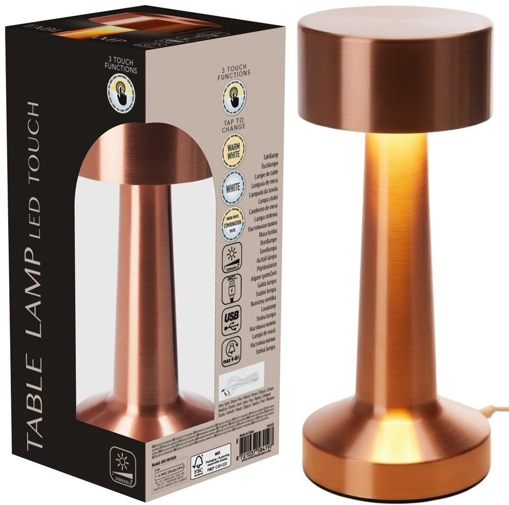 Slowmoose LED Stalo Lempa Koper 21 cm - Dūmų Lempa - Naktinė Lempa