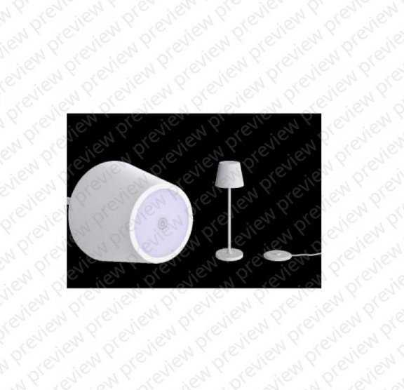 V-tac 2W LED įkraunamas stalinis šviestuvas, baltas, 3000K, dimeriuojamas, IP54, su belaidžio įkrovimo funkcija