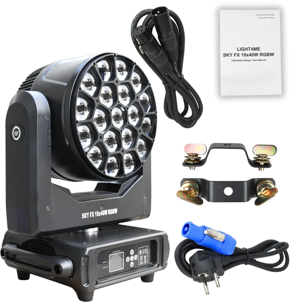 LIGHT4ME SKY FX 19x40W RGBW judančios galvutės plovimo funkcija