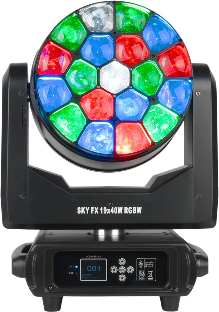 LIGHT4ME SKY FX 19x40W RGBW judančios galvutės plovimo funkcija