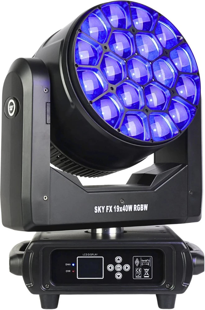 LIGHT4ME SKY FX 19x40W RGBW judančios galvutės plovimo funkcija
