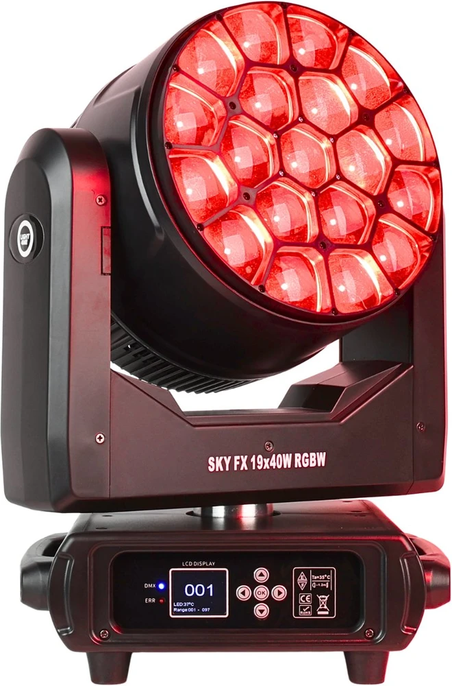 LIGHT4ME SKY FX 19x40W RGBW judančios galvutės plovimo funkcija