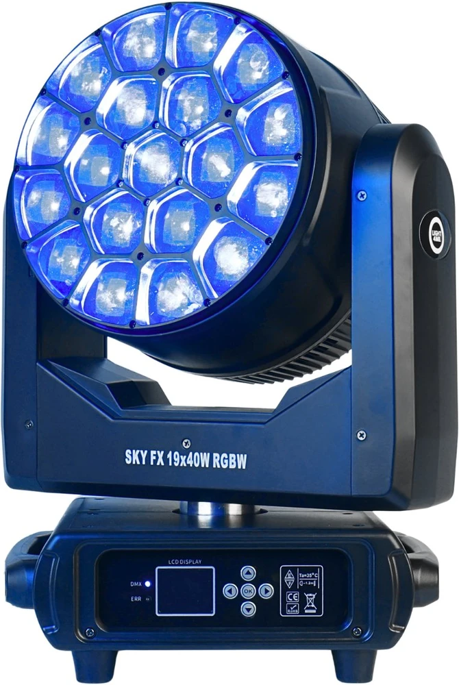 LIGHT4ME SKY FX 19x40W RGBW judančios galvutės plovimo funkcija