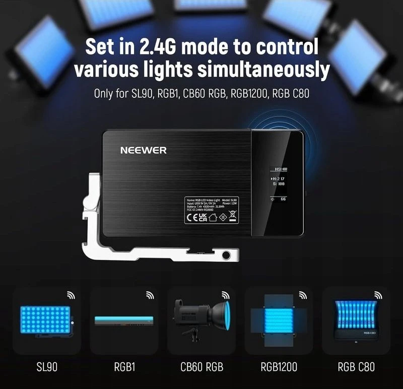 Lempa Neewer SL90 Pro LED RGB 12W 2500-10000K