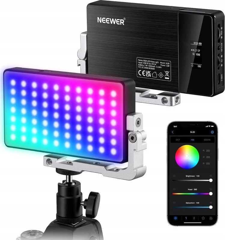 Lempa Neewer SL90 Pro LED RGB 12W 2500-10000K