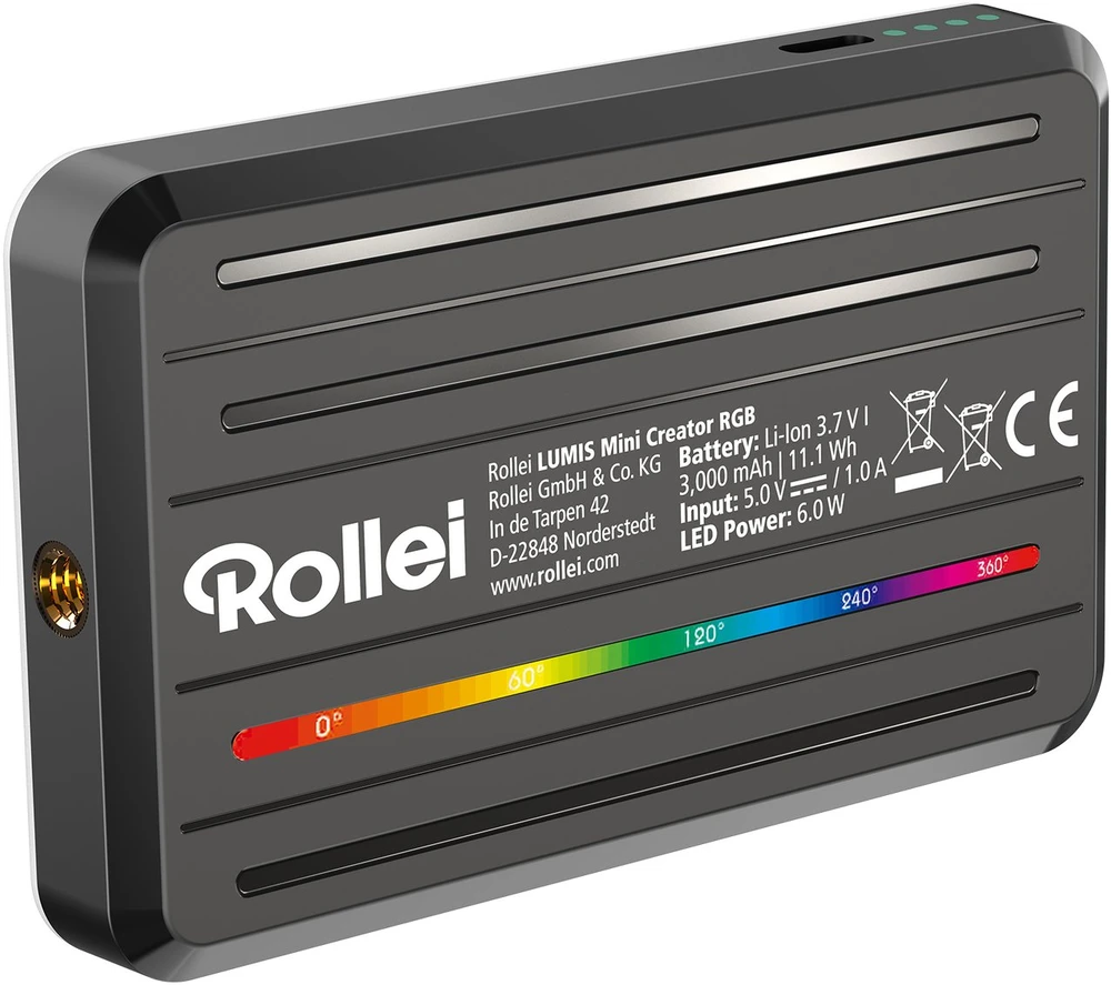 Rollei - LED šviestuvas LUMIS Mini Creator - RGB - 60 mm x 120 mm