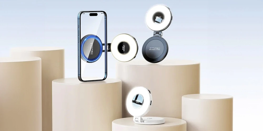 Stalo lempa - Ulanzi Lm19 Magsafe LED lempa - Wb (wb) apibendrinta į baltą.
