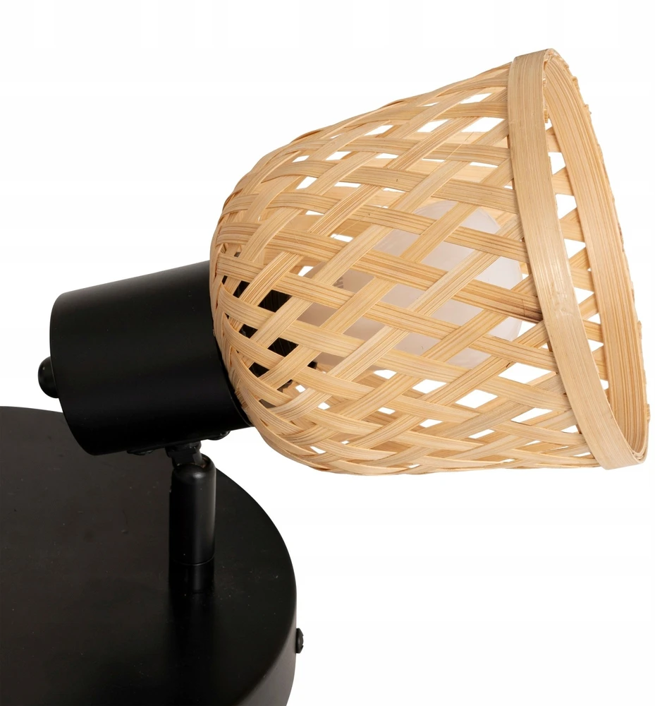 Atmosphera Bamboo LIO lubiniai šviestuvai su 3 gaubtais, pagamintais iš pinto bambuko, 3 x Ø 25 cm