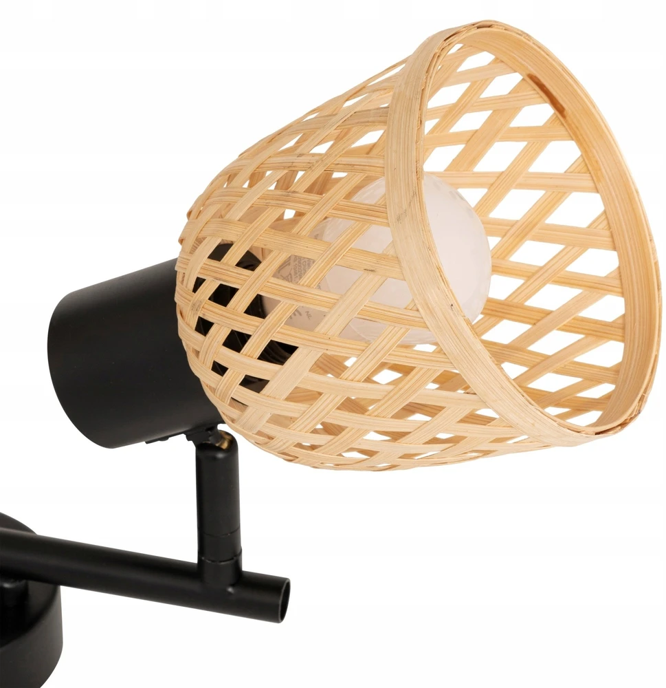 Atmosphera Bamboo LIO lubiniai šviestuvai su 2 pintais bambuko gaubtais, 2 x Ø 17 cm