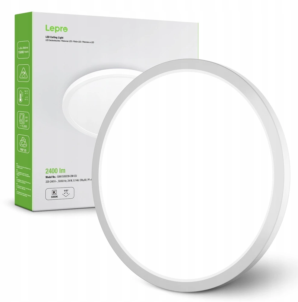 LEPRO 1500039-DW-EU 24 W 2400 lm lubinis šviestuvas