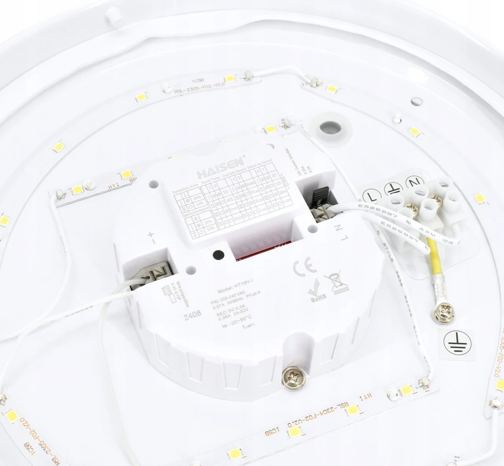 Lubinis šviestuvas Bemko 12W LED plafonas su judesio davikliu PLATO, baltas, 4000K, IP44, 120°