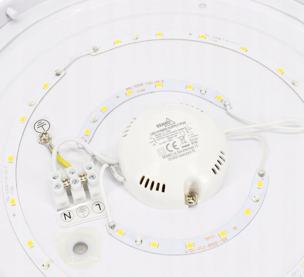 Lubinis šviestuvas Bemko 12W LED plafonas su judesio davikliu PLATO, baltas, 4000K, IP44, 120°