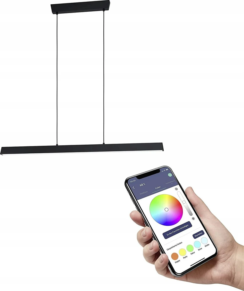 „Eglo“ – „Simolaris-Z“ išmanusis pakabinamas šviestuvas – RGB ir reguliuojamos baltos spalvos – „Zigbee“ ir „Bluetooth“