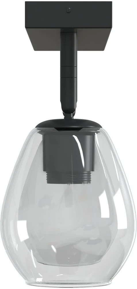 Pakabinamas šviestuvas Lubų prožektorius Juoda 33 x 13 x 26 cm Stiklas ir metalas