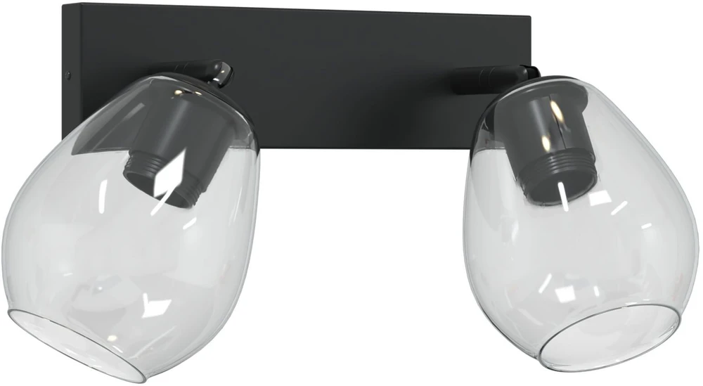 Pakabinamas šviestuvas Lubų prožektorius Juoda 33 x 13 x 26 cm Stiklas ir metalas