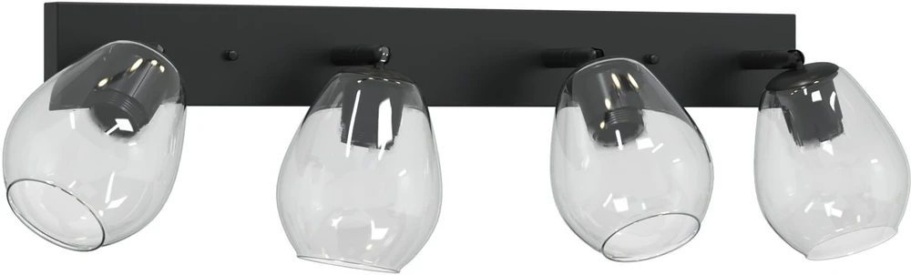 Pakabinamas šviestuvas Lubų prožektorius Juoda 73,5 x 13 x 26 cm Stiklas ir metalas