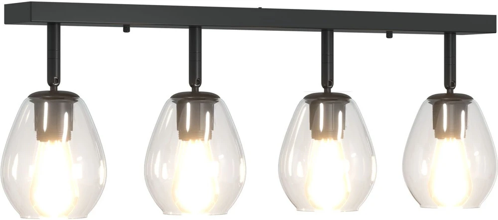 Pakabinamas šviestuvas Lubų prožektorius Juoda 73,5 x 13 x 26 cm Stiklas ir metalas