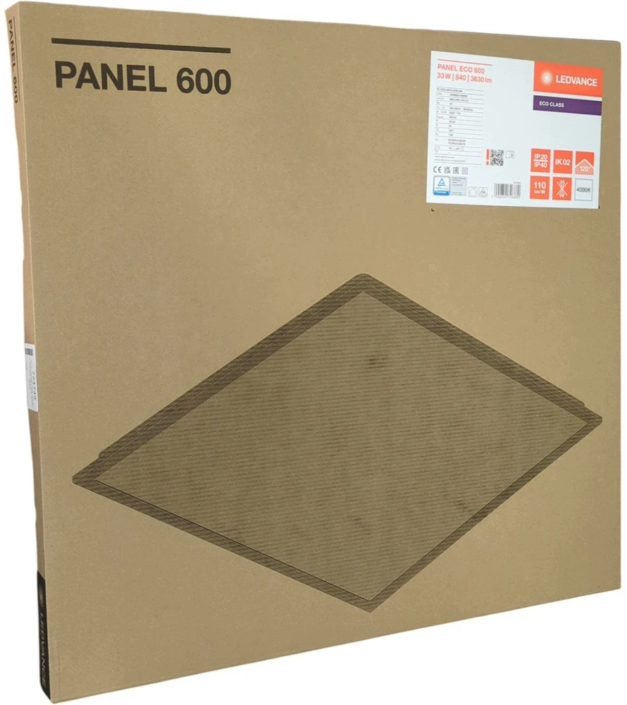 Ledvance 33W LED panelė PANEL ECO, balta, 4000K, 120°, 595x595mm, IP40