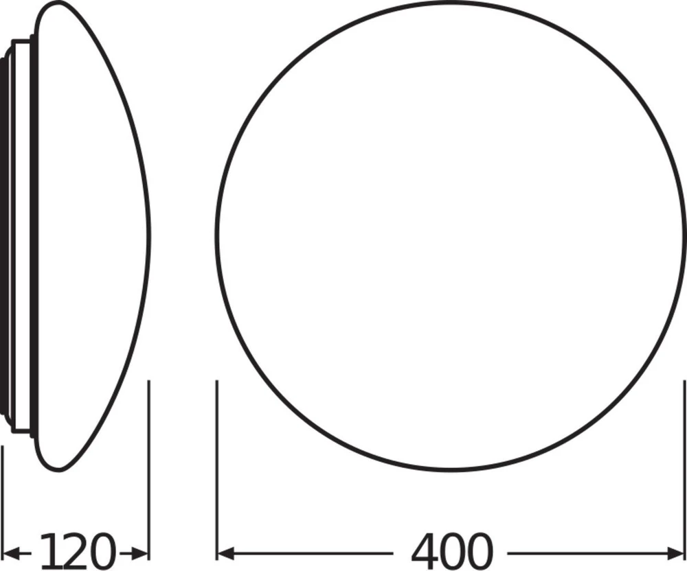 Sieninis šviestuvas Osram 24W LED plafonai SURFACE CIRCLULAR 400, baltas, 4000K