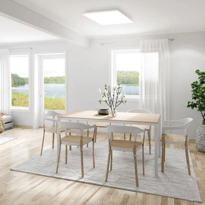 Lubinis šviestuvas Lampa sufitowa Leuchten Direkt Leuchten Direkt Canvas Turnable 2700-5000K - Loftlampe - Baltas - 29,5 x 29,5 cm