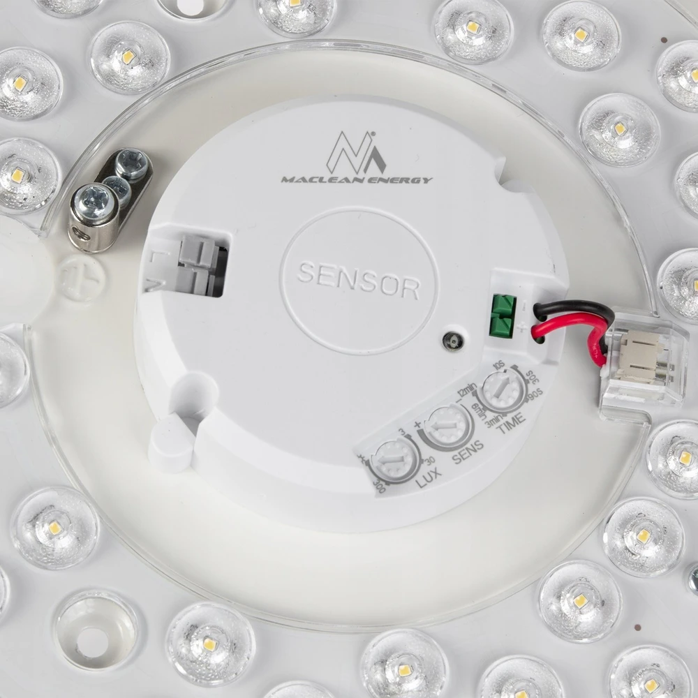 Sufitowa „Maclean“ LED jutiklinis lubinis šviestuvas, 5,8 GHz mikrobangų jutiklis, 4000 K, 12 W, 950 lm, IP44, MCE347