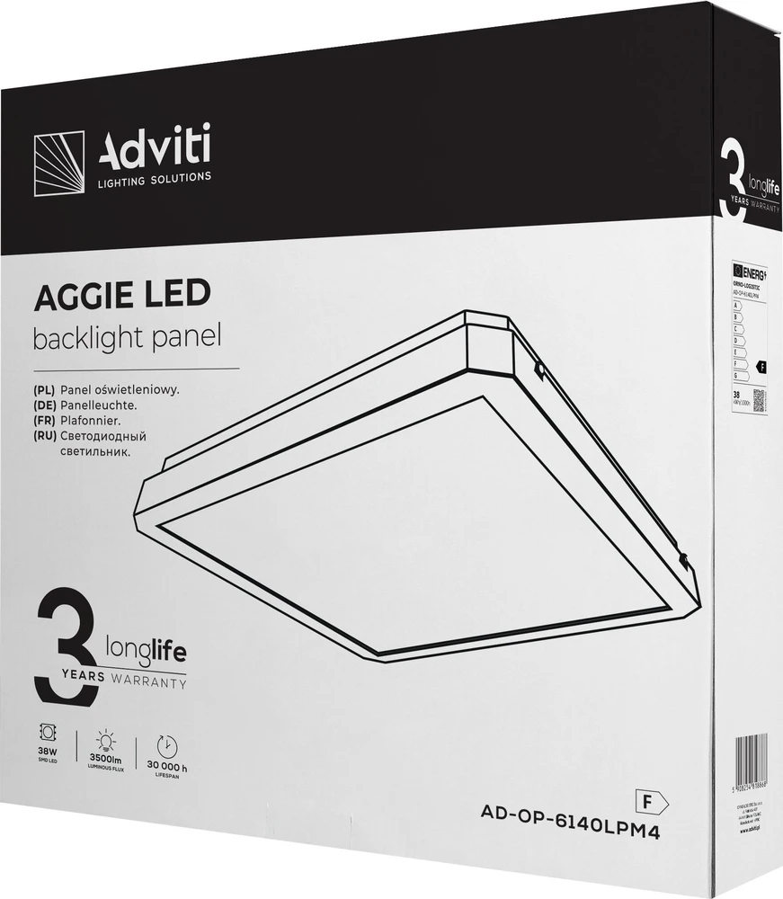 Lubinis šviestuvas Orno AGGIE LED 38W šviestuvas, 3500lm, IP20, 4000K, plieno korpusas + PC